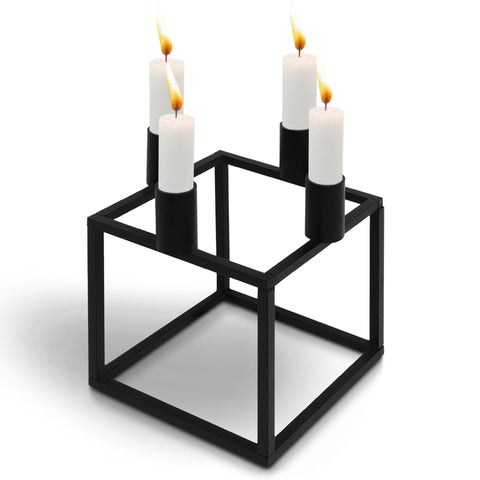 NX® Design Kerzenständer Kubus Cube schwarz (20cm)