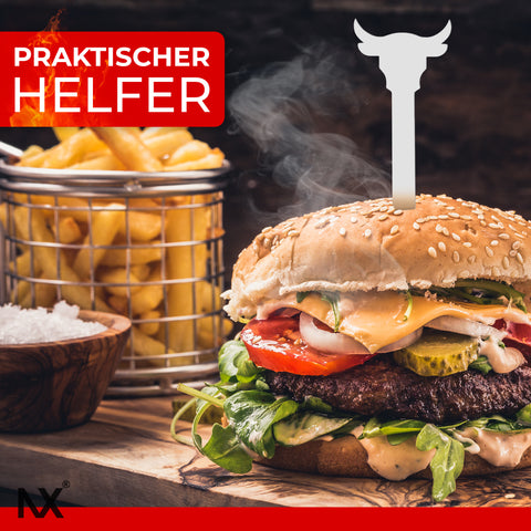 NX® Burgerspieße 4er-Set - Stier