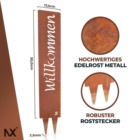 NX® Willkommen - Stecker Edelrostoptik