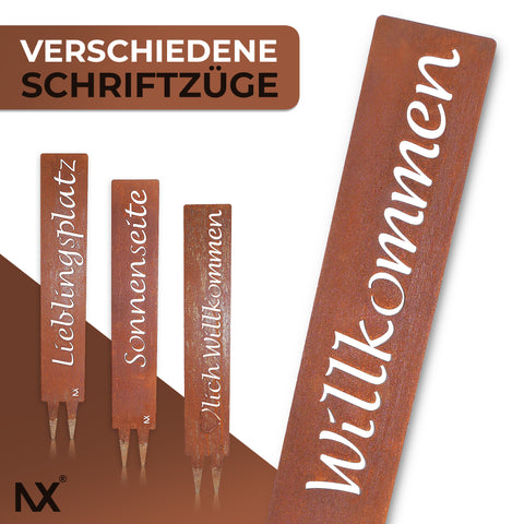 NX® Willkommen - Stecker Edelrostoptik