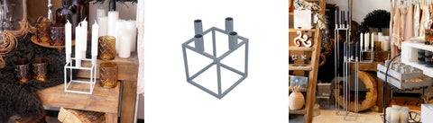 NX® Design Kerzenständer Kubus Cube Silber (20cm)
