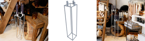 NX® Design Kerzenständer Kubus Cube Silber (78cm)