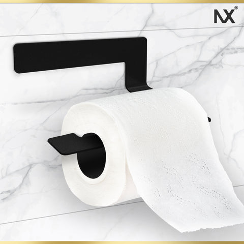 NX® Toilettenpapierhalter Selbstklebend aus Edelstahl- Schwarz 16cm