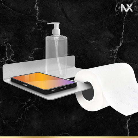 NX® Toilettenpapierhalter mit Ablage Selbstklebend aus Edelstahl- 27cm